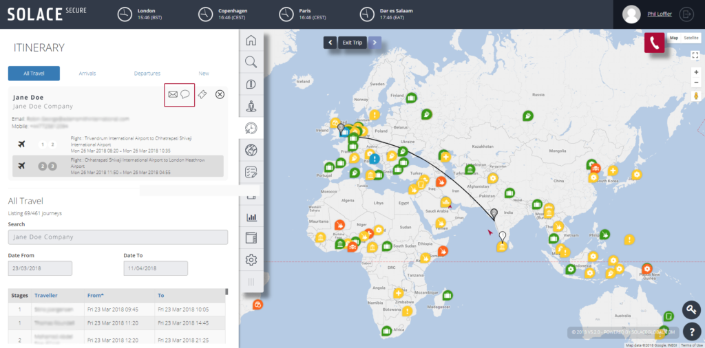 solace secure itinerary