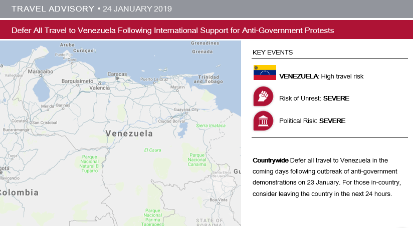 Defer All Travel to Venezuela Following Anti-Government Protests