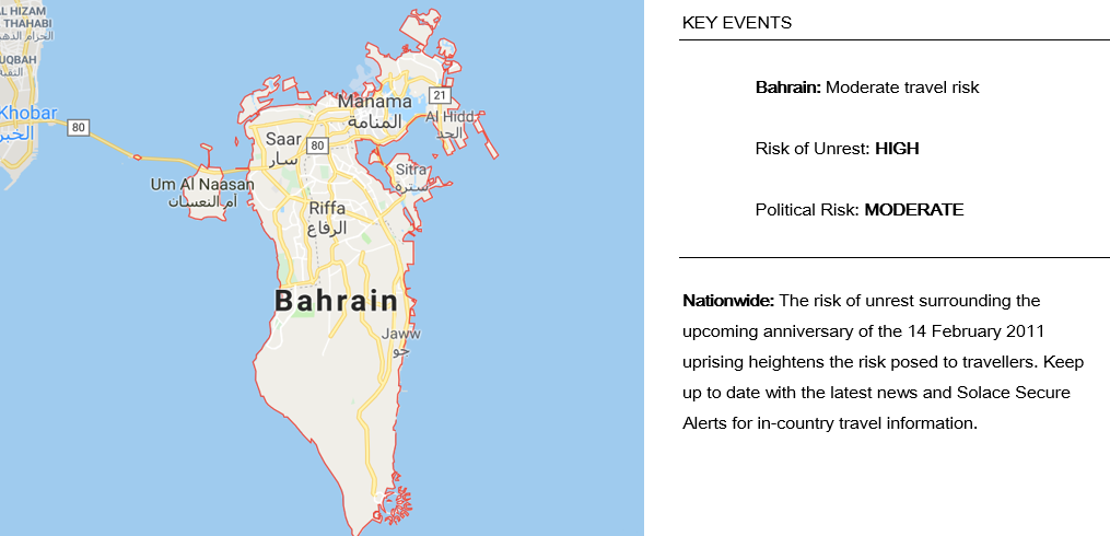 Risk of Unrest in Bahrain Ahead of Anniversary of 2011 Uprising