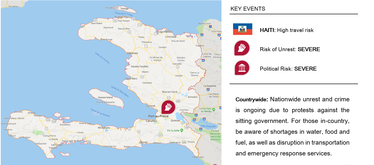 Travel to Haiti discouraged due to risk of unrest