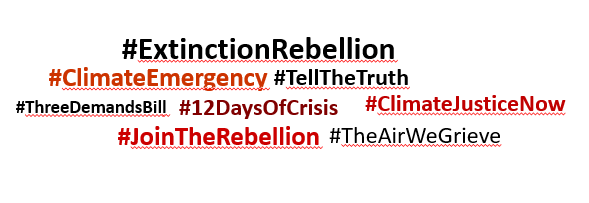 extinction rebellion protest hashtags