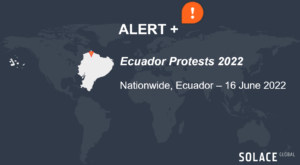 Ecuador protests 2022 alert report cover