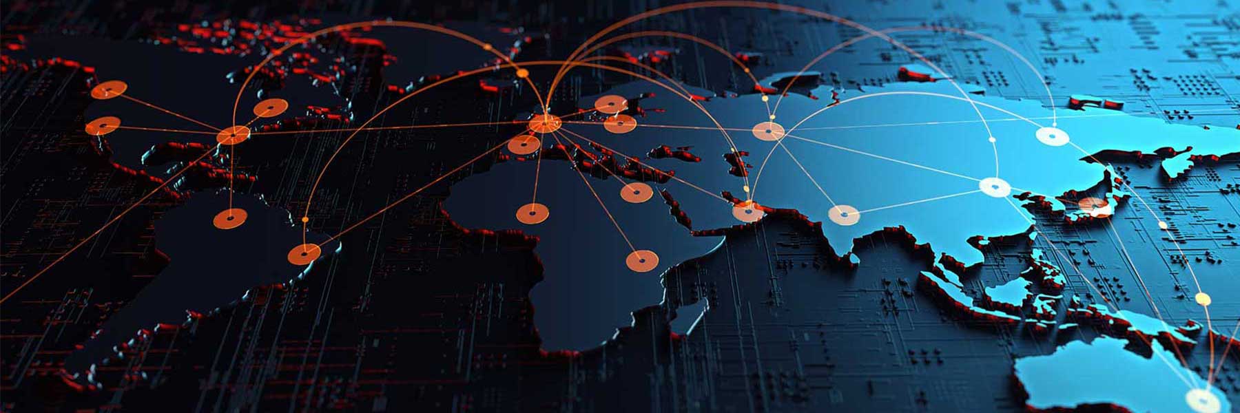 World connections on circuit board