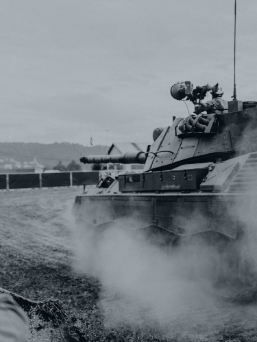 tanks in conflict zone