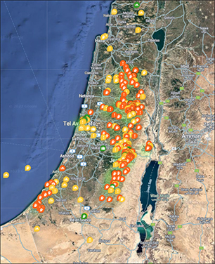 Security alerts in Gaza and West Bank in March 2023