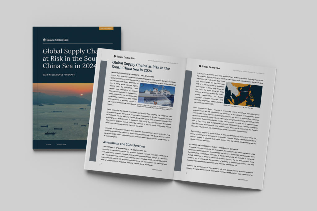 global supply chains at risk in the south china sea in 2024 report mock up