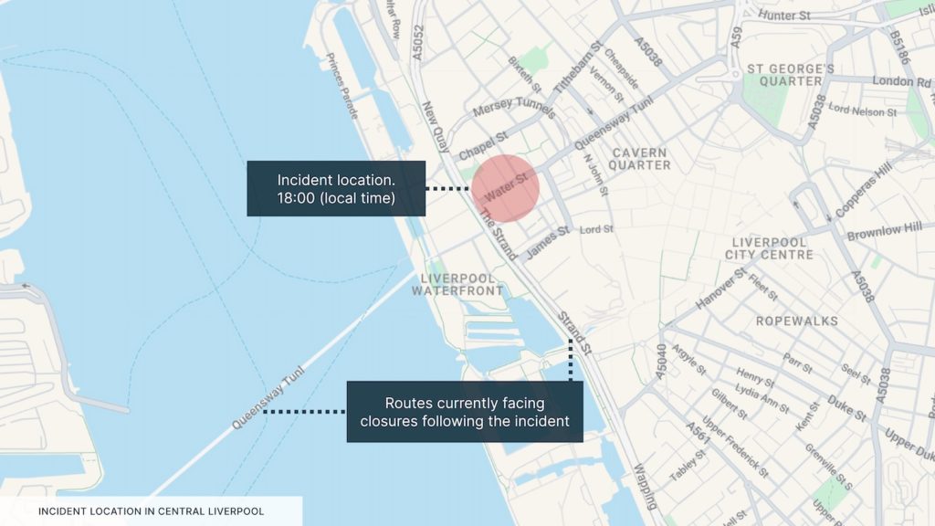 Liverpool Car Ramming Incident Location Map
