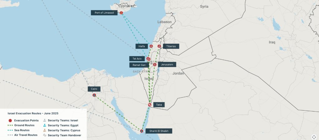 Israel Evacuation Routes June 2025 Map