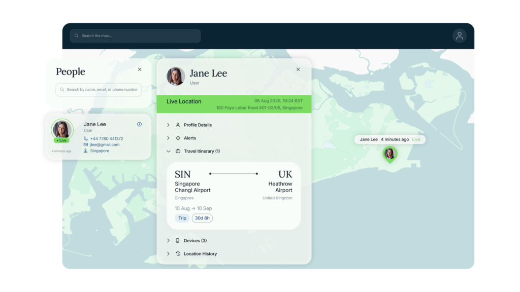 Solace Secure Live Location People Panel